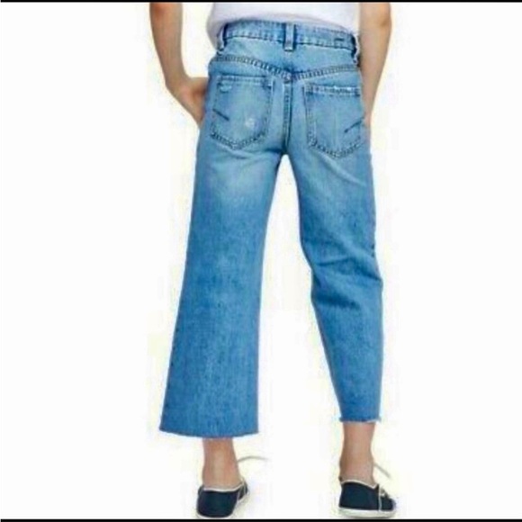 HABITUAL Wide Leg High Rise Crop Distressed Jeans Size 14 - Picture 4 of 16